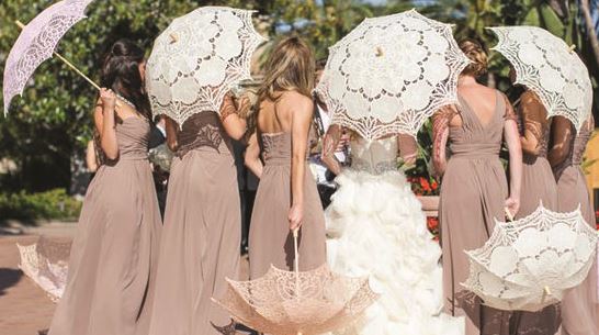 small parasols wedding