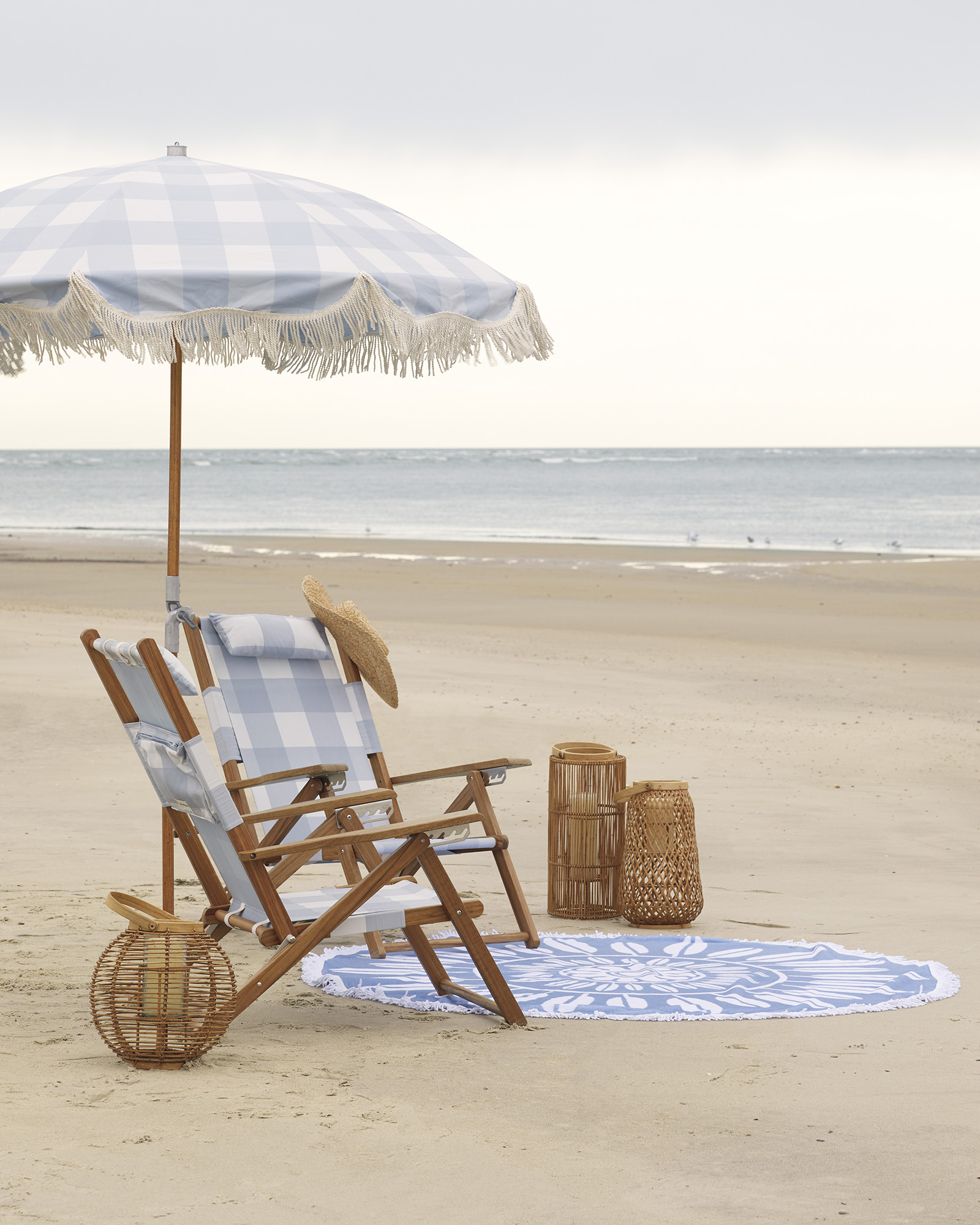 Vintage beach umbrellas