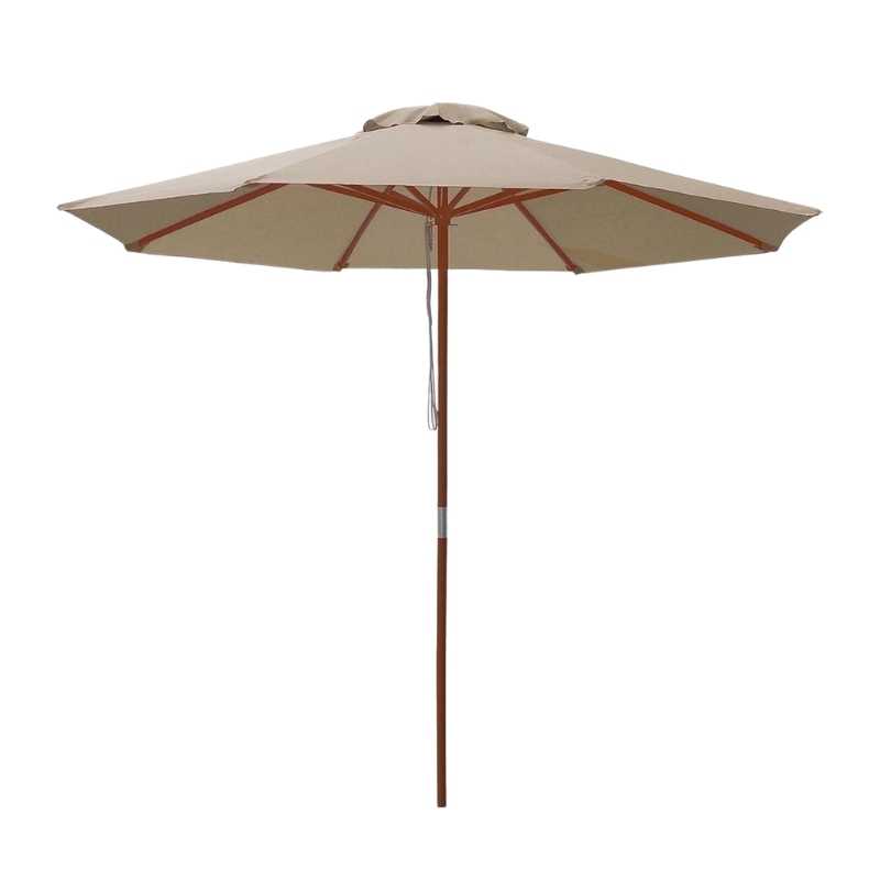 9FT Wooden Outdoor Patio Table Cafe Umbrella Custom