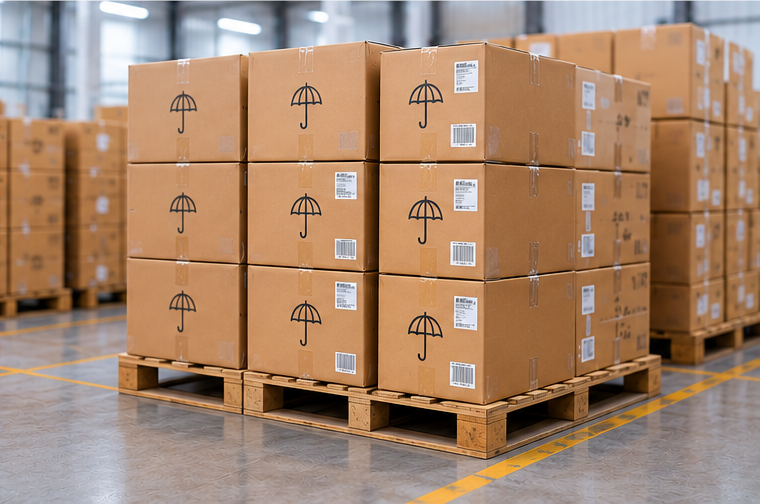 Illustration of packed cartons ready for shipment